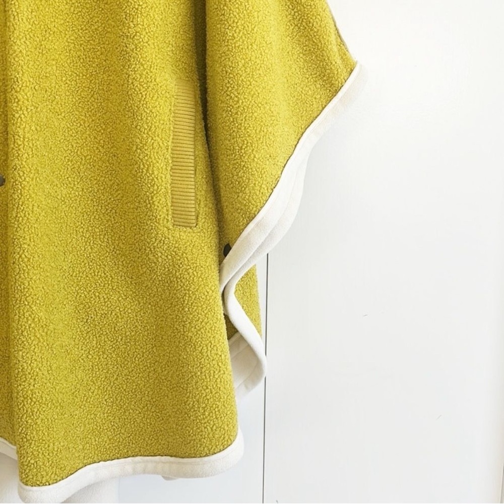 Free People Stone Cold Circle Cape Mustard Yellow Boucle Varsity Pancho - Picture 5 of 15